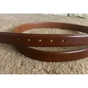 Jos A Bank Brown Leather Dress Belt With Gold Buckle Business Casual Men’s 44