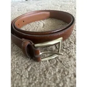 Jos A Bank Brown Leather Dress Belt with Gold Buckle Business Casual Men’s 44