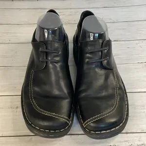 Josef Seibel Black Unisex Oxfords With Contrast Stitching