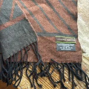 Joseph Abboud Cashmere Wool Blend Germany Made Reversible Scarf