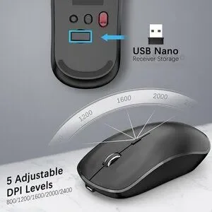 JOYACCESS Rechargeable 2.4G Wireless Keyboard And Mouse Combo Black New