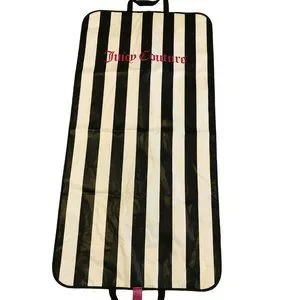 Juicy Couture Garment Bag Pink Letters Striped Zip Travel Storage