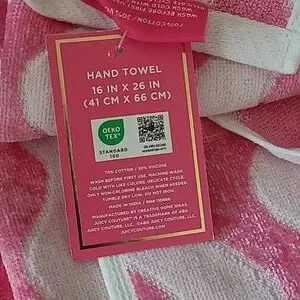 Juicy Couture Pink And Light Pink Wave Pattern Towel Set