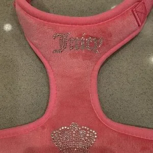 Juicy Couture Pink Dog Harness With Rhinestone Crown