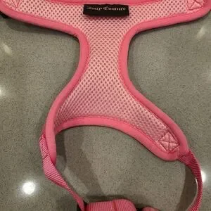 Juicy Couture Pink Dog Harness With Rhinestone Crown