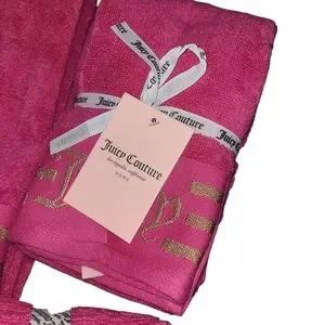 Juicy Couture Pink & Gold Towel Set