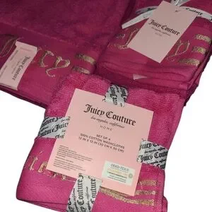 Juicy Couture Pink & Gold Towel Set