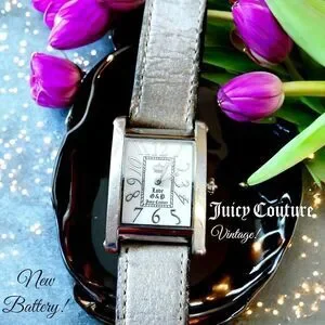 JUICY COUTURE Vintage G&P Silver And Leather Ladies Watch