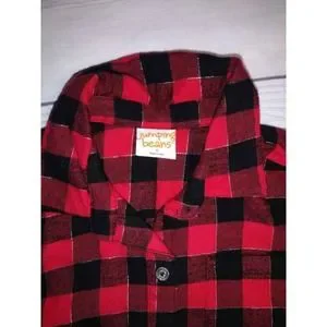 Jumping Beans Girls Red/Black Flannel‎ Top Size 5