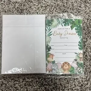 Jungle Theme Baby Shower Invitation Cards