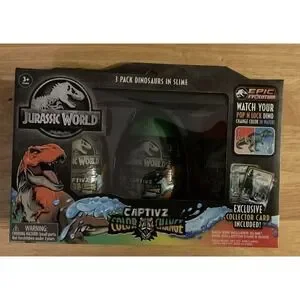 Jurassic World Captive Color Change 3 Pack Dinosaurs In Slime Epic Evolution