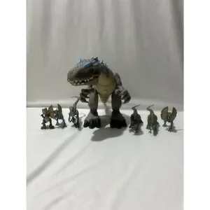 Jurassic World Lot Of 7 Dino Indominus Rex Raptor Velociraptor Dilophosaurus