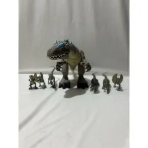 Jurassic World Lot Of 7 Dino Indominus Rex Raptor Velociraptor Dilophosaurus