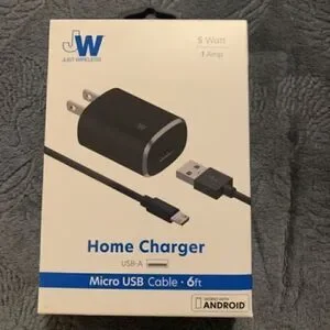 Just Wireless 1.0A/5W 1-Port USB-A Home Charger with 6ft TPU Type-C to USB-A