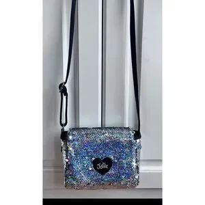 Justice Girl’s Crossbody Sequin Silver Purse Bag