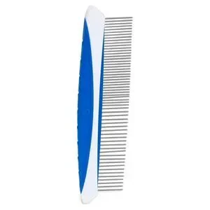 JW Pet Company 8-Inch Gripsoft Rotating Comfort Comb Dog Fine And Coarse Blue