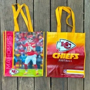 Kansas City Chiefs KC Reusable Tailgate Tote Bags 13”x15” Football Game Mahomes