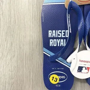 Kansas City Royals MLB Flip Flops Mens Royal Blue Havaianas Size 13