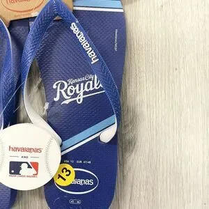 Kansas City Royals MLB Flip Flops Mens Royal Blue Havaianas Size 13