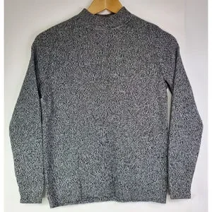 Karen Scott Womens Size PM Mock Neck Gray Sweater In Luxsoft