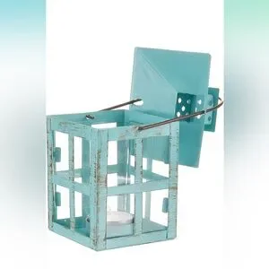Kate Aspen Set Of 2 Vintage Blue Distressed Lantern - Medium
