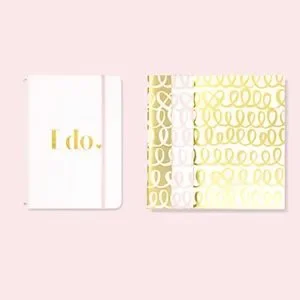 Kate Spade Bride Notebooks Set of 3 inside the I Do White Folio Bridal Gift NWT