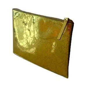 Kate Spade Gold Heart Metro Cosmetics Pouch Large Zip Makeup Bag