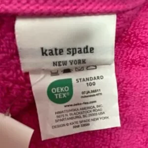 Kate Spade New York Hot Pink Fuchsia Light Pink Cotton Bath Towels Set Of Three