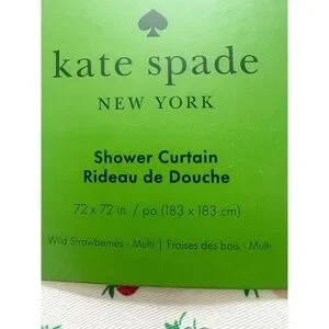 Kate Spade Strawberry Shower Curtain 72 X 72 Pink Wild Strawberries NWT