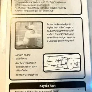 Kaytee Chinchilla Lava Ledge For Attaching To Small Pet Animal Wire Habitat