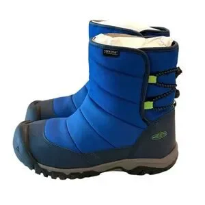 Keen Big Kids Blue Puffrider Waterproof Winter Boot Size 4‎