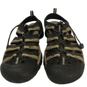 Keen Newport H2 Sport Sandals Water Shoes Black/Olive Green US 8.5 EU 41