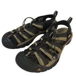 Keen Newport H2 Sport Sandals Water Shoes Black/Olive Green US 8.5 EU 41