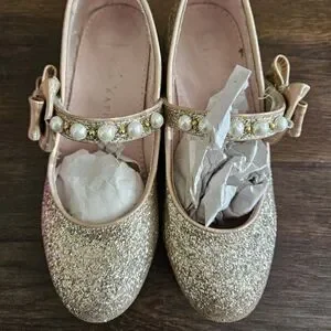 kelly katie girl dress heels size 1 Gold/PU