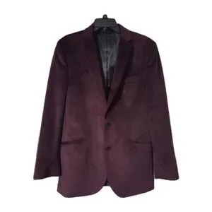Kenneth Cole Reaction Velvet Sport Coat Blazer Burgundy Maroon 40L