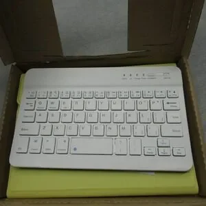 Keyboard & Case Wireless Bluetooth For Tablet Yellow Micro USB NEW