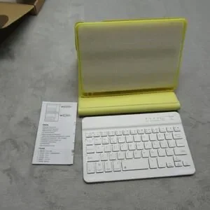 Keyboard & Case Wireless Bluetooth for Tablet Yellow Micro USB NEW