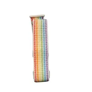 Kids AirTag Bracelet Adjustable Nylon Wristband Rainbow Design