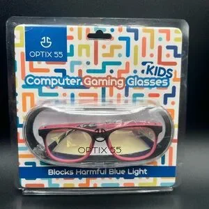 Kids Computer Gaming Glasses with case - Pink & Black