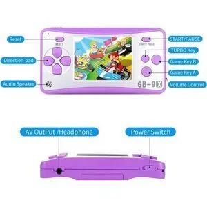 Kids Handheld 168 Built In Games Console Children Ages 4-12 Retro Classic PURPLE