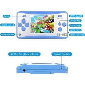 Kids Handheld 168 Built In Games Console Children Ages 4-12 Retro Classic BLUE