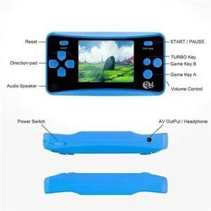 Kids Handheld 182 Built In Games Console Children Ages 4-12 Retro Classic BLUE