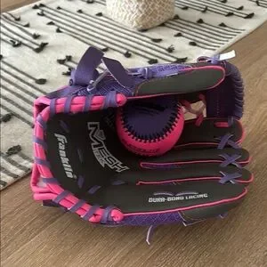 Kids Purple and Pink Baseball Glove softball with ball pink purple 22448 - 9.5”