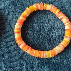 Kids Smiley Bead Bracelet - Yellow And Orange