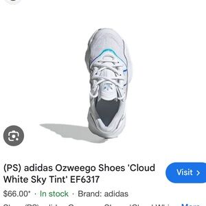 Kids White Hologram Adidas Size 2 1/2