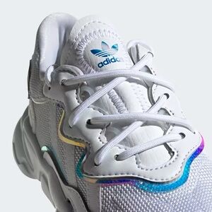 Kids white hologram Adidas size 2 1/2