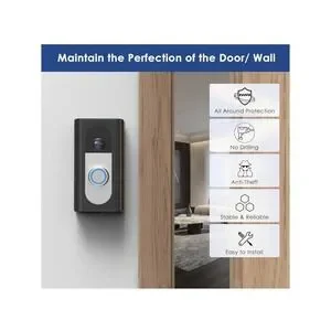Kilmilar Upgrade No Drill Adhesive Video Wireless Doorbell Mount Compatible NEW