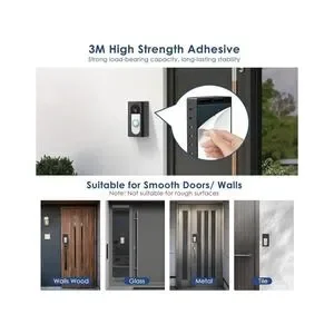 Kilmilar Upgrade No Drill Adhesive Video Wireless Doorbell Mount Compatible NEW