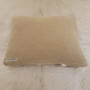Kim Seybert Sequin Embellished Decorative Cotton Pillow White And Linen 13 X 15