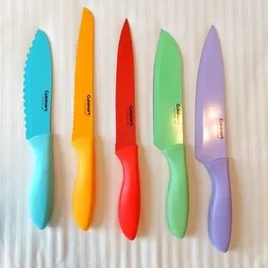 Knifes Cuisinart Set Of 5 With Safety Cases NEW